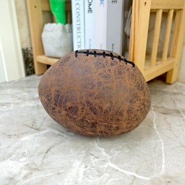 Faux Leather Fabric Door Stopper Rugby Lover Gifts Decorative Doorstops Book Stopper Wall Protectors Anti Collision Sporty Brown