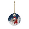 Festive Winter Night Pet and Snowman Ornament - Chinese Hamster