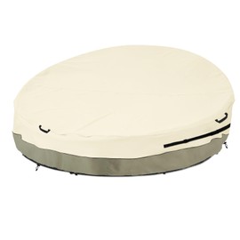 Bitubi 75 Inch Heavy Duty Waterproof Outdoor Daybed Cover - 600D Tough Canvas Anti-UV Patio Canopy Daybed Sofa Cover 75"Dia x 35"/16”H, Beige