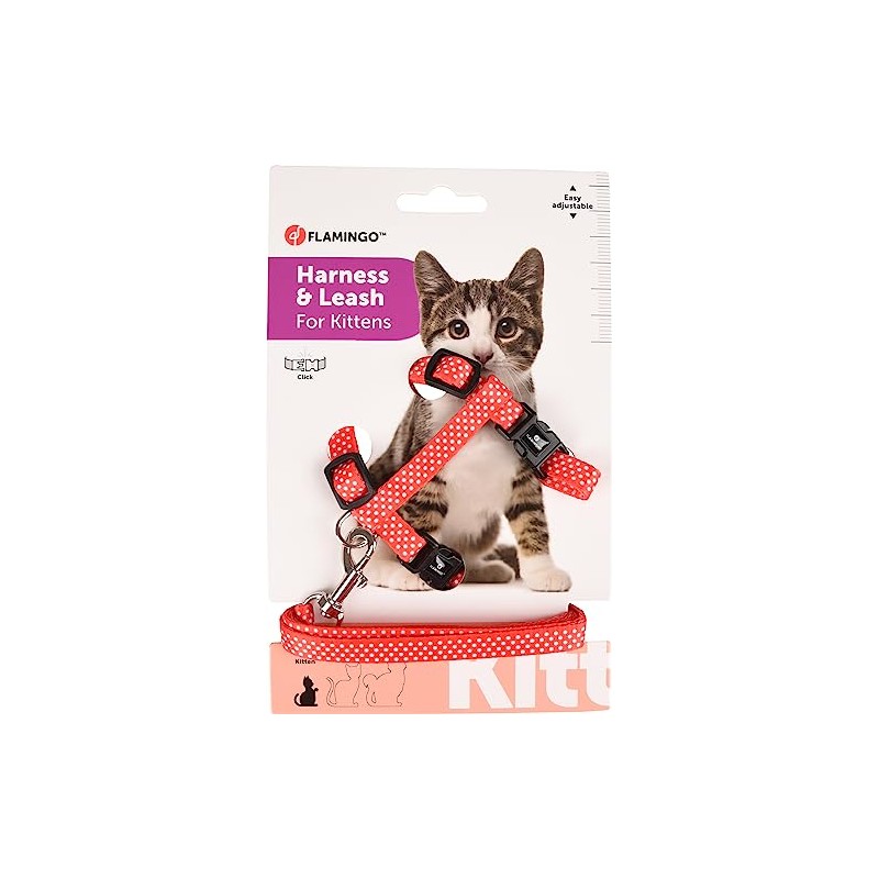 Flamingo Kitten Harness with Lead - Aiwa | Adjustable (15-25cm,