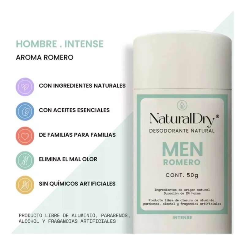 4 Desodorante Familiar Papá, Mamá, Hijos Naturaldry