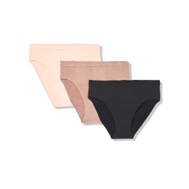 Wacoal womens Smooth Hi Cut Panty 3 Pack Briefs, Rose Dust, Deep Taupe, Black, XX-Large US