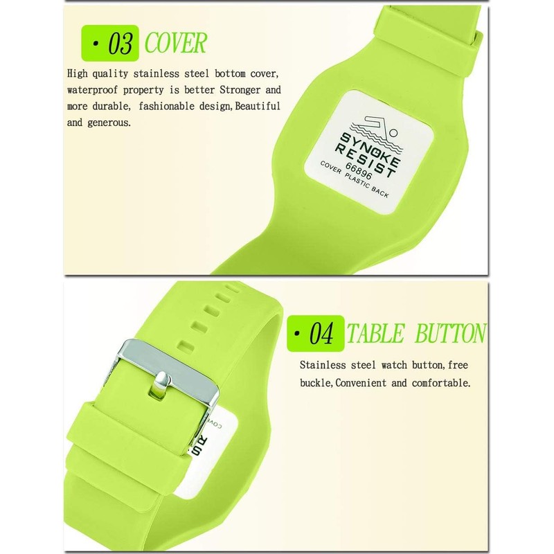 Womens Digital Watches LED Screen Military Waterproof Alarm Stopwatch 7