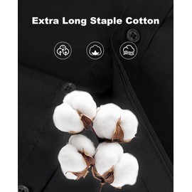 Lion Nardo Cotton Mens Dress Shirts Long Sleeve Big and Tall Dress Shirts for Men Wrinkle Free Button Down Shirts Regular Fit Black