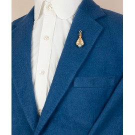 Knighthood Frosted Gold Vintage Violin With Turquoise And Amber Stone Brooch,Suit Stud,Shirt Studs,Lapel Pin Accessories for Men Women, Standard, Enamel, no gemstone