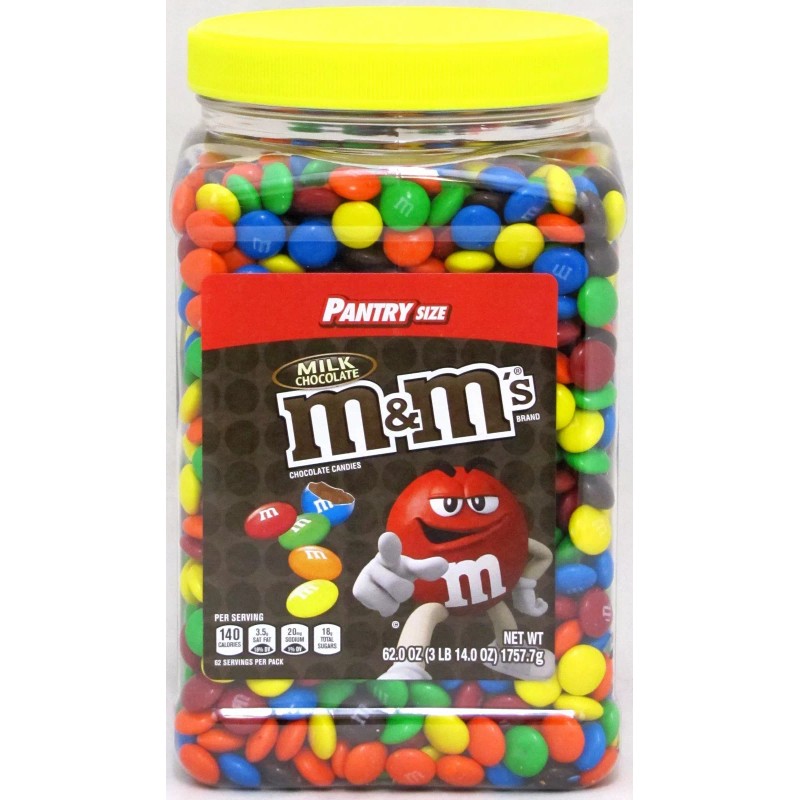M&M's M&Ms Plain Milk Chocolate Candy Pantry Size 62oz Jar