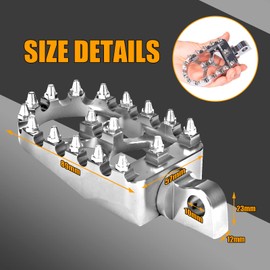 Sresk Offroad CNC - Pinzas anchas para Harley Dyna Sportster FLFB FLSTF Iron 883 Softail Street Glide, rotación de 360 grados, MX Chopper Bobber, accesorios para estribos de motocicleta (chapado en cromo)