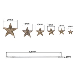sourcing map 130 Pieces Metal Star Rivets Claw 5-Claw Bronze Hand Pressed Punk Rivets Claw Beads Rivets Cap Nail Head with Large Eyelet Needles for Crafts Leather Clothing Bag Shoes