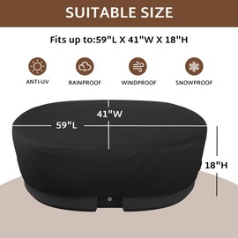 iBirdie Outdoor Waterproof 150 Gallon Stock Tank Cover for Ice Bath Cold Plunge Pool - 600D Heavy Duty Weatherproof Oval Tub Covers Compatible for Rubbermaid Water Trough