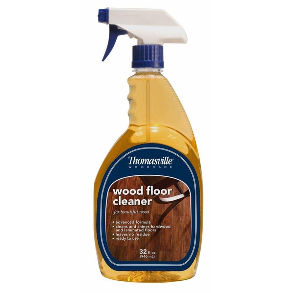 THOMASVILLE WOOD FLOOR CLEANER – Use on Hardwood, Laminated or Faux Finished Floors. Shine Restorer Protector, Surface Cleaner House Cleaning Supplies Home Improvement, Natural Look, Cuts Grease (32 Oz)
