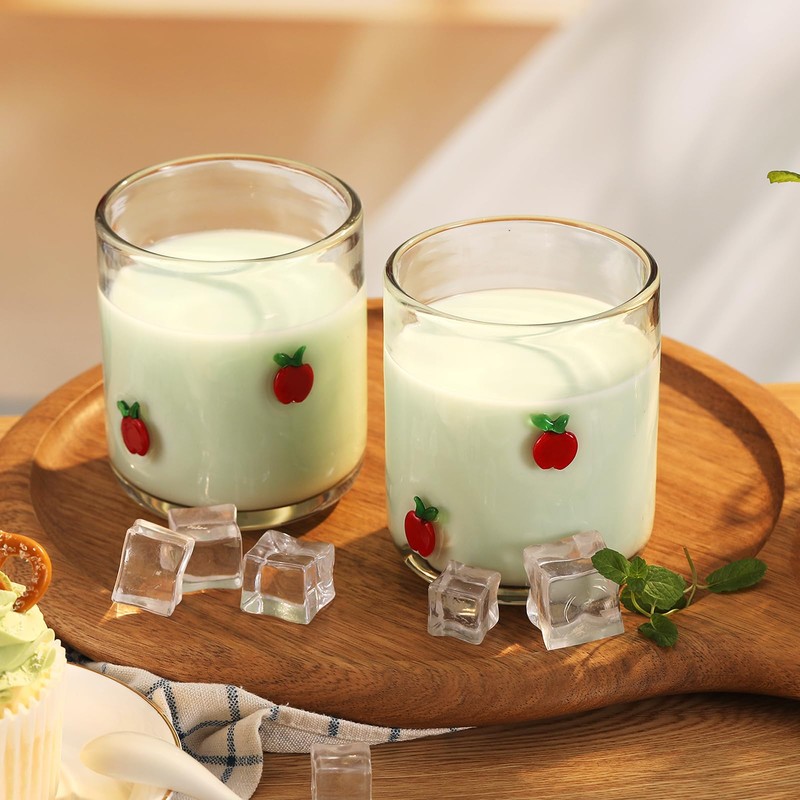 SiliFine Icon Juice Glasses, 14oz Stemless Wine Drinking Juice Glass