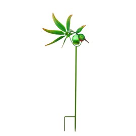 Evergreen Garden Beautiful Solar Hummingbird Wind Spinner Garden Stake - 13 x 12 x 37 Inches Fade and Weather Resistant Outdoor Decoration for Homes, Yards and Gardens