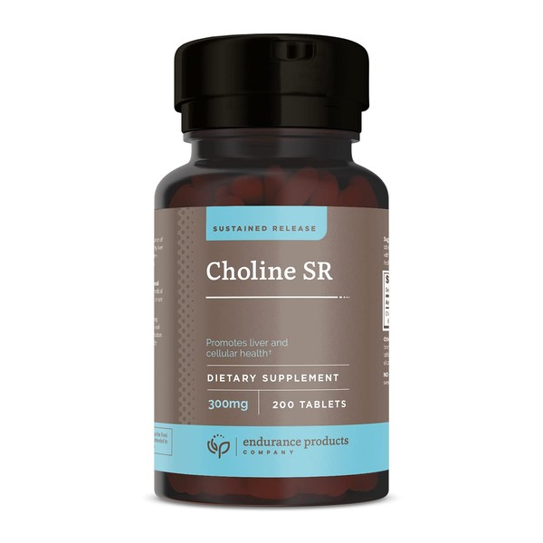 Choline Bitartrate Sustained Release - 300mg 200 Tablet - Promotes Brain Health, Mental Focus & Memory - Prenatal Supplement for Development & Growth - 100% Vegan & Non-GMO – Endurance Products Co.