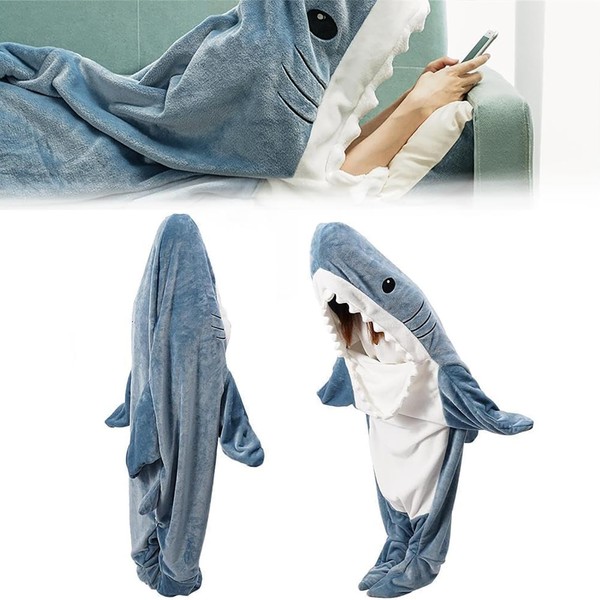 ACCZ Coperta per squalo da indossare per adulti, coperta di squalo per bambini, in flanella, con coda di squalo, per cosplay, spettacoli di cartoni animati, travestimenti