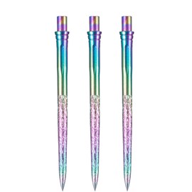 Caliburn Evo Dart Points | Roughed Smooth Grip | No Lip Design | Precision Steel Tip Dart Points | Multiple Colours (Rainbow, 36mm)
