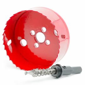 4"/105mm Hole Saw Bit, Bimetal Hss Professional Wood Circle Cutter Drill Bits with Connecting Rod, Blade for Cutting Soft Metal, Drywall, Wood, Plastic