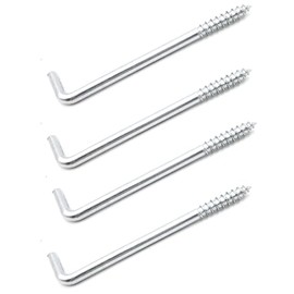 Design61 4 x Straight Screw Hooks Console Hooks Steel Hooks 100 x 5.25 mm Wall Hooks with Thread Screw-in Hooks for Wall and Ceiling Hooks for Attaching Ropes Chains Plants Lamps