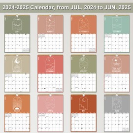2024-2025 Calendar - Wall Calendar From July 2024 to June 2025, Boho Aesthetic Modern Vertical Hanging Large Calendar with Moon Phases, Perfect for Monthly Organizing & Planning, 10"×14.5"…