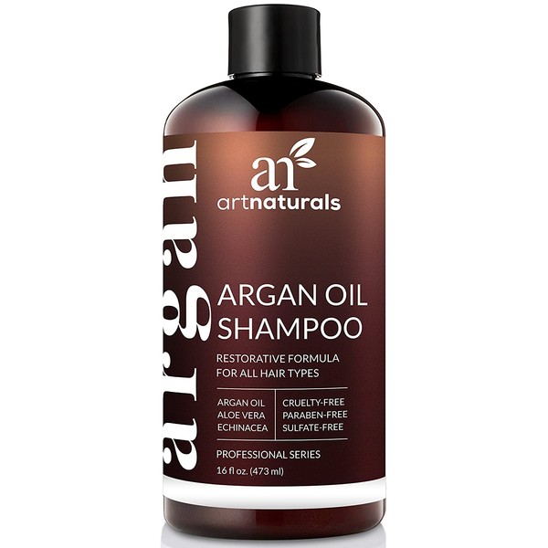 ArtNaturals Moroccan Argan Oil Shampoo - (12 Fl Oz / 355ml) - Moisturizing, Volumizing Sulfate Free Shampoo for Women, Men and Teens - Used for Colored and All Hair Types, Anti-Aging Hair Care