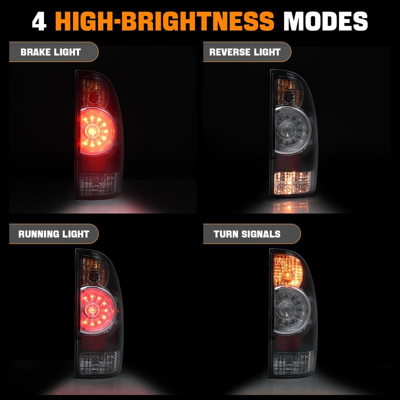 BeamTrack LED Tail Light Assemblies Compatible with 2005-2015 Toyota Tacoma