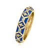 Ross-Simons 0.10 ct. t.w. Sapphire and Blue Enamel Fleur-De-Lis Ring
