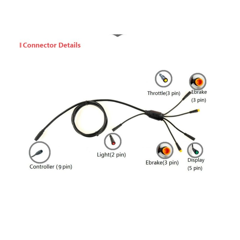 1 to 5 Electric Bike Cable Plastic Rubber Lithium Battery