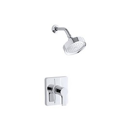Kohler TS10447-4-CP Rite-Temp Shower Valve Trim with Lever Handle and 2.5 GPM Showerhead