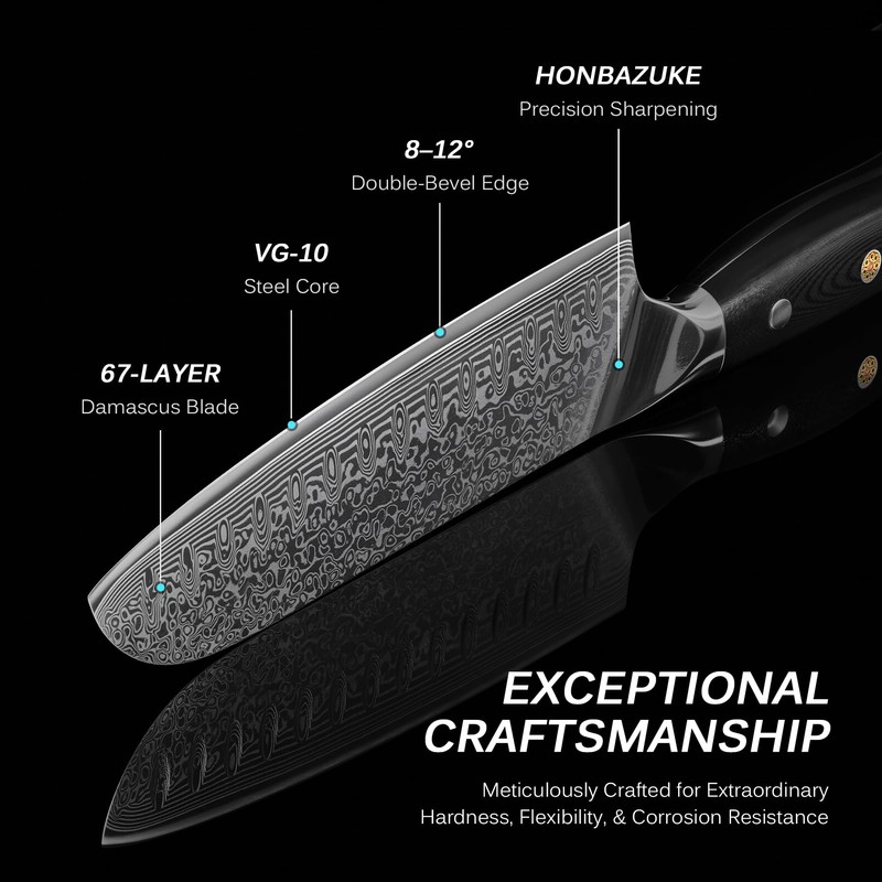 KYOKU Santoku Knife - 7" - Shogun Series - Japanese