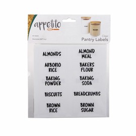 Appetito Clear Pantry Labels Pack 60