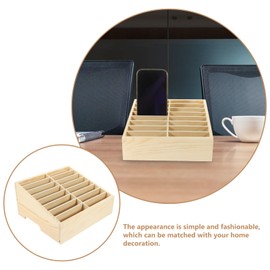 Tofficu Cell Phone Holder for Classroom, 16 Compartments Wooden Storage Box for Office School Classroom