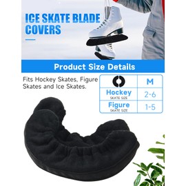2 Pair Ice Skate Blade Covers Set, Skate Blade Protector Guards for Ice Skates and Figure Skates, Skating Shoe Protective Cloth Cover, Skate Blade Protector Devices, Skating Blade Safety Covers (M)