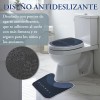 3pz Tapete Baño Ultra Suave Alfombra Antidesliz Absorbente