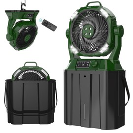 Portable Misting Fans - 6L Water Tank, 20000mAh Rechargeable Outside Water Fans with Remote Control, LED Light Adjustable Spray Mister Fan with Hook/Bucket, Misters for Outdoor Patio/Camping