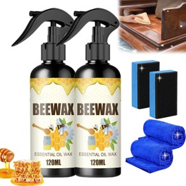 Renhe ingenuity Natural Micro-Molecularized Beeswax Spray, 2024 Upgrade Beeswax Spray Furniture Polish Beeswax Wood Polish, Beeswax Furniture Polish Spray Bees Wax Furniture Polish (2PCS)