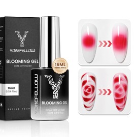 YOKE FELLOW Blooming Gel Nail Polish - 16ML Hema Free UV LED Soak Off Nail Design Art Polish Effect Marble Watercolor Floral Print Clear Blooming Gel For Nail Salon Home DIY