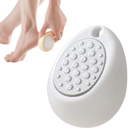 SJWOW Stainless Steel Foot File Callus Remover Double Sided Egg-Shaped Foot Rasp Scrubber Metal Pedicure File Softly Remove Tough Calluse to Reveal Smooth Feet Suitable for Men and Women (White)