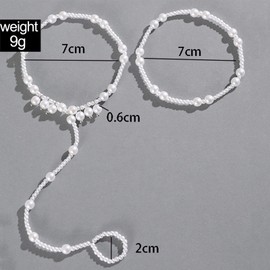 Zeshimb Boho Barefoot Sandal Pearl Beaded Anklet Layered Faux Pearl Toe Ring Anklet Stretchy Pearl Beads Foot Chain Summer Beach Slave Ankle Bracelet Wedding Jewelry for Women