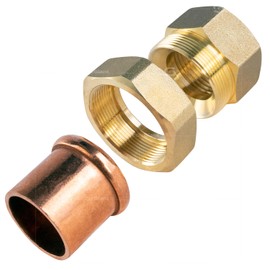 Everflow Supplies CCFU0112-NL 1-1/2" No Lead Copper Union Fitting with Sweat to Female Threaded Connects