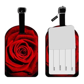 Nicokee Red Rose Petals Luggage Tag Suitcase Carry-On Cards Travel ID Label for Baggage Suitcases Bags - 1 pack