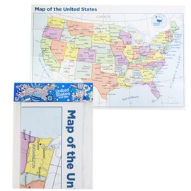 Pack of 2 Superior Mapping Company United States Poster Size Wall Map 40" x 28" with Cities (2 Maps)