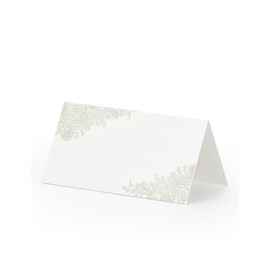 25 Place Cards Wedding Name Cards with Black Flower Pattern