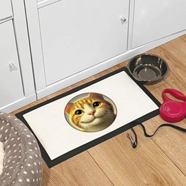 'Smiling Ginger Cat' Pet Feeding Mat (PM00027856)