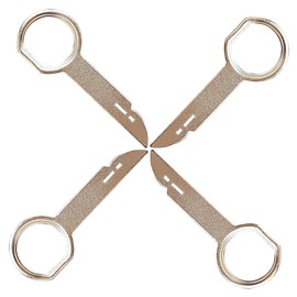 FAST-FX 4 Pcs Radio Release Key Extraction Tool, Radio Removal Tool Key Tool with Easy Grip Handle, Compatible with Mercedes,Ford, Car Radio Removal Tool Key, Radio Removal Tool Key Tool (Silver)