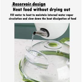 Microwave Cover for Food, Clear Microwave Splatter Cover with Handle and Water Storage Box, 10 Inch Plate Covers, Kitchen Gadgets and Accessories, House Essentials for New Home Gifts, Green