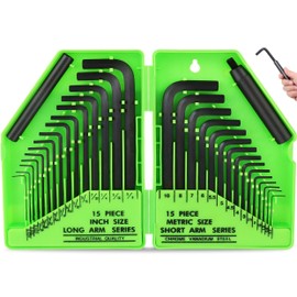 通用 SWANLAKE 32PCS Hex Key Set, Allen Wrench Set Inch/Metric MM(0.7mm-10mm) SAE(0.028"-3/8)