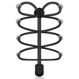 AIXMEET 5 Pairs No Tie Shoe Laces for adults, Elastic Shoe laces,shoelaces tieless, no tie shoelace for kids (1 pair black dot)