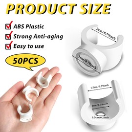 OWMOSYX 50 Pack 3/4 Inch PEX Clips, 20mm Pipe Hangers Pipe Holder PEX Tubing Clamps PVC Water Pipe Support Pipe Clamp Tools, White Plastic U Pipe Clamp Tools (3/4 Inch)