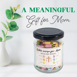Bible Verse Jar, Christian Gifts for Mom, Birthday Gifts for Women, Easter Surprise for Kids, Birthday Gifts for Mom From Daughters, Son - New Mom Gift, Christian Easter Decor