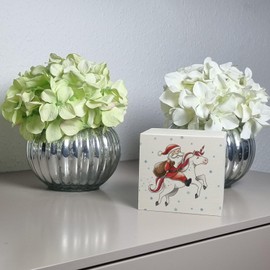 Santa Claus on Unicorn Wooden Money Box Christmas Magic Money Box Unicorn Santa Claus Saving Piggy Bank Horse Children's Room Change Teenager