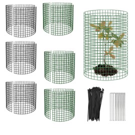 6 Pack Plant Protectors from Animals,14" H X 13" D Metal Mesh Plant Cage Covers with Garden Plant Outdoor for Flower Vegetable to Keep Animals Out